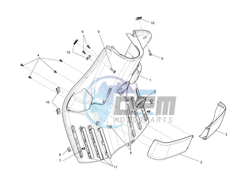 Front glovebox - Knee-guard panel