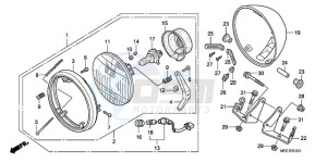 VT750C2F9 Australia - (U / KMH MME) drawing HEADLIGHT (ED,F,U)