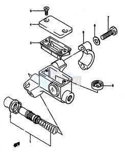 RM125 (E-F) drawing FRONT MASTER CYLINDER (MODEL F)