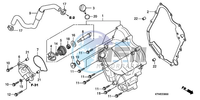 RIGHT CRANKCASE COVER/ WATER PUMP