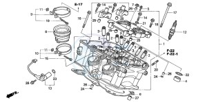 VFR800 drawing CYLINDER HEAD (REAR)