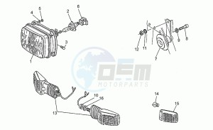 Targa 750 drawing Headlight-horn