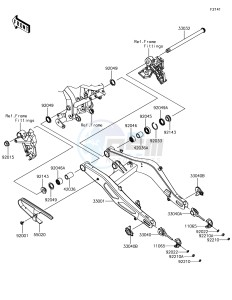 NINJA 650 EX650KJF XX (EU ME A(FRICA) drawing Swingarm