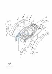 YFM450FWBD KODIAK 450 EPS (BEYK) drawing REAR FENDER