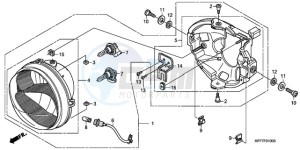 XL700V9 France - (F / CMF SPC) drawing HEADLIGHT