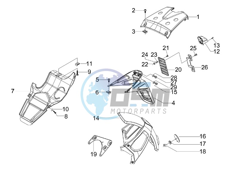 Rear cover - Splash guard