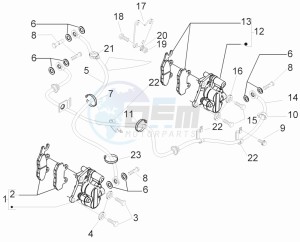 Beverly 300 ie Tourer e3 drawing Brakes hose  - Calipers