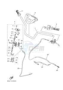 YFM700FWB KODIAK 700 (B165) drawing STEERING HANDLE & CABLE