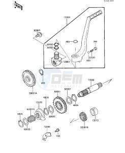 KX 125 F [KX125] (F1) [KX125] drawing KICKSTARTER MECHANISM