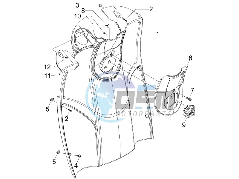 Front glove-box - Knee-guard panel