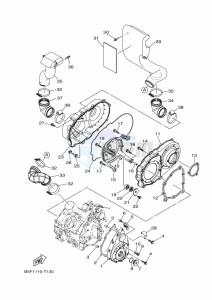 YXM700E YXM70VPAK (B5FH) drawing CRANKCASE COVER 1