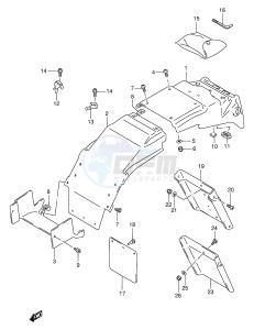 GSX-R1100W (E2) drawing REAR FENDER (MODEL P R)