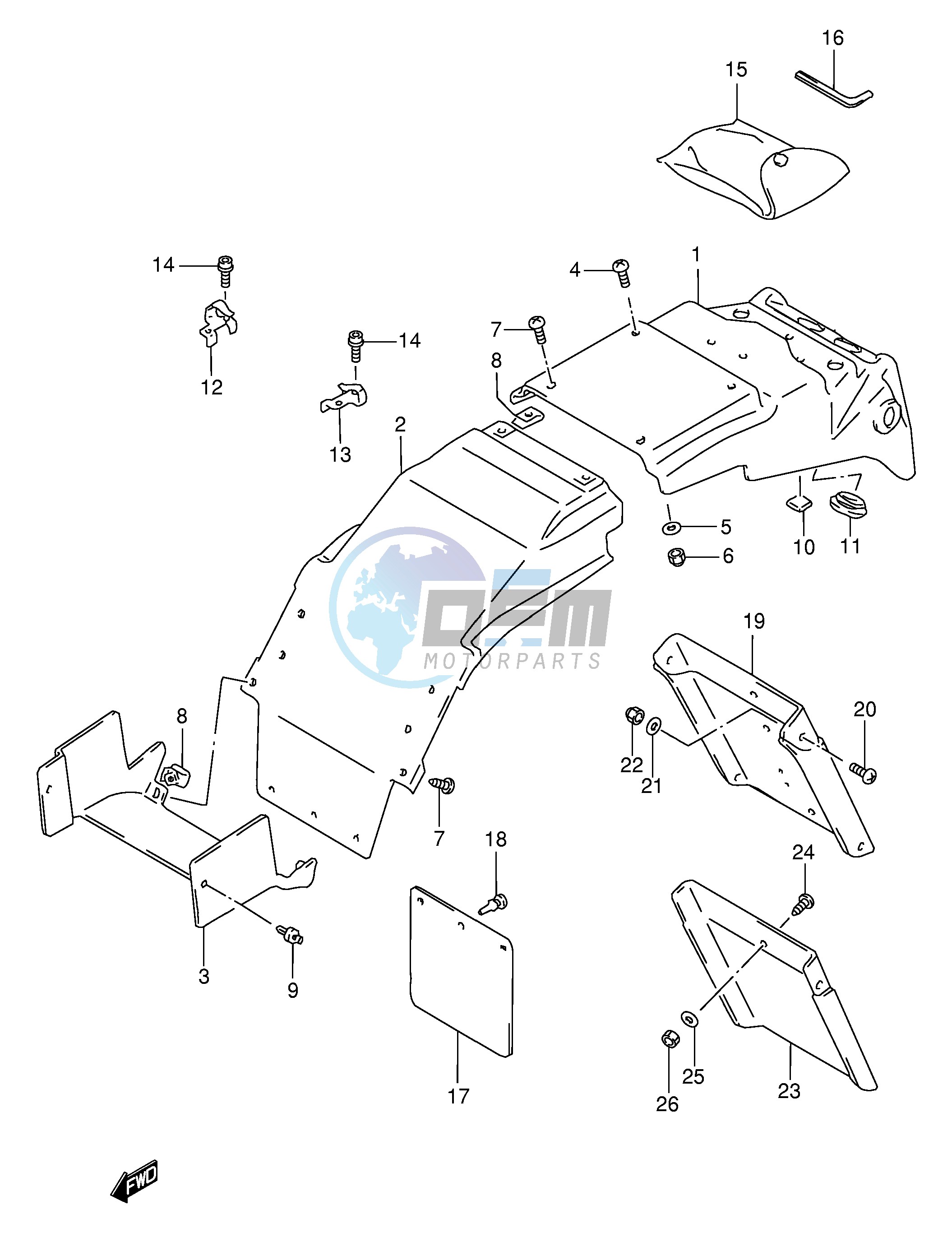 REAR FENDER (MODEL P R)