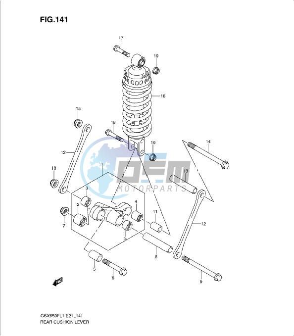 REAR CUSHION LEVER (GSX650FL1 E24)