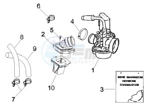 Runner 50 SP drawing Carburettor assembly - Union pipe