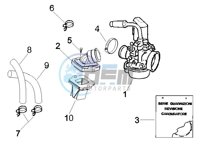 Carburettor assembly - Union pipe