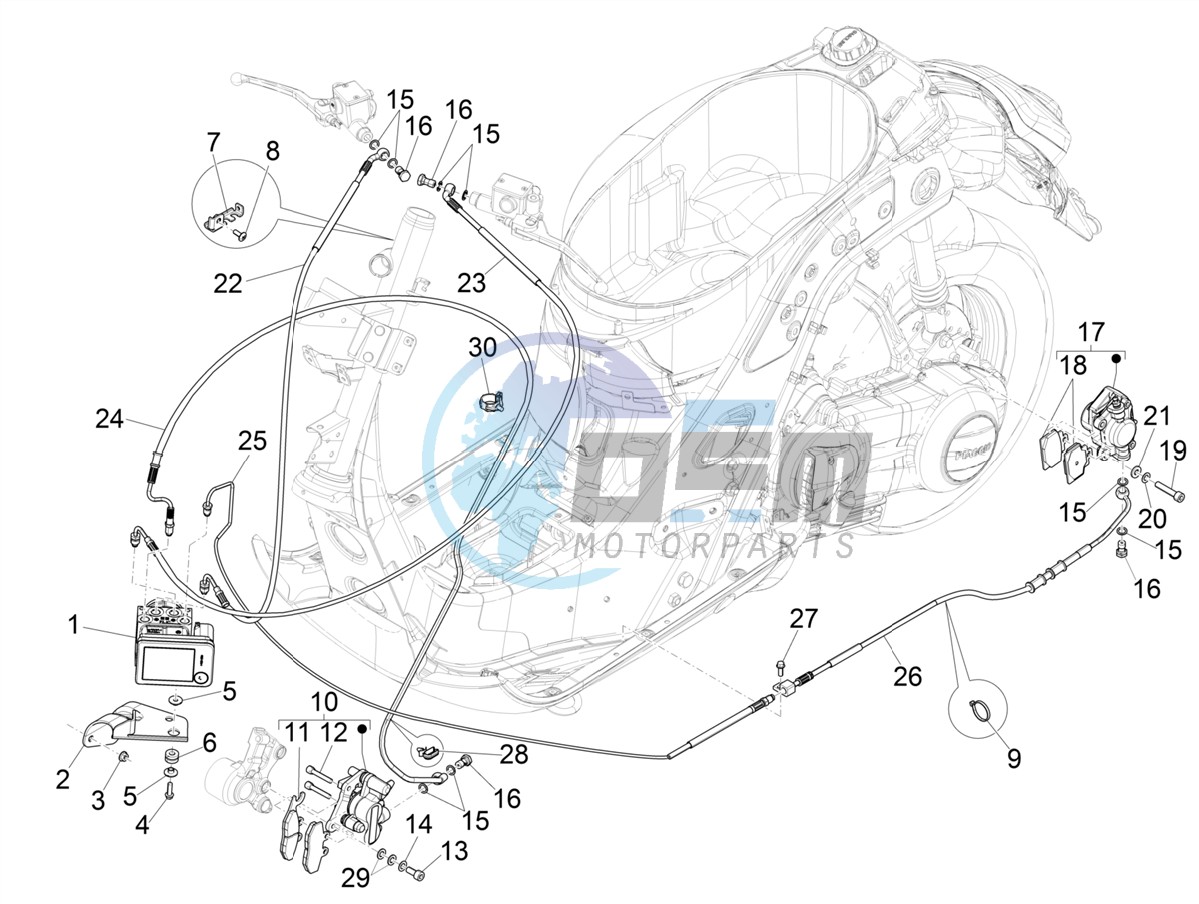 Brakes pipes - Calipers (ABS)