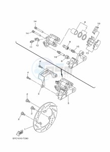 XT250 (B7C3) drawing REAR BRAKE CALIPER