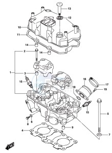 GSX-250RA drawing CYLINDER HEAD