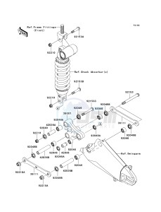 ZX 600 R [NINJA ZX-6R MONSTER ENERGY] (R9FA) R9F drawing REAR SUSPENSION