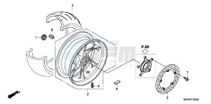 VFR1200FD VFR1200F UK - (E) drawing REAR WHEEL