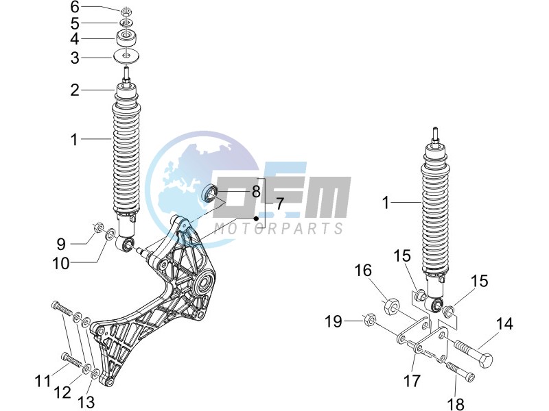 Rear suspension - Shock absorbers