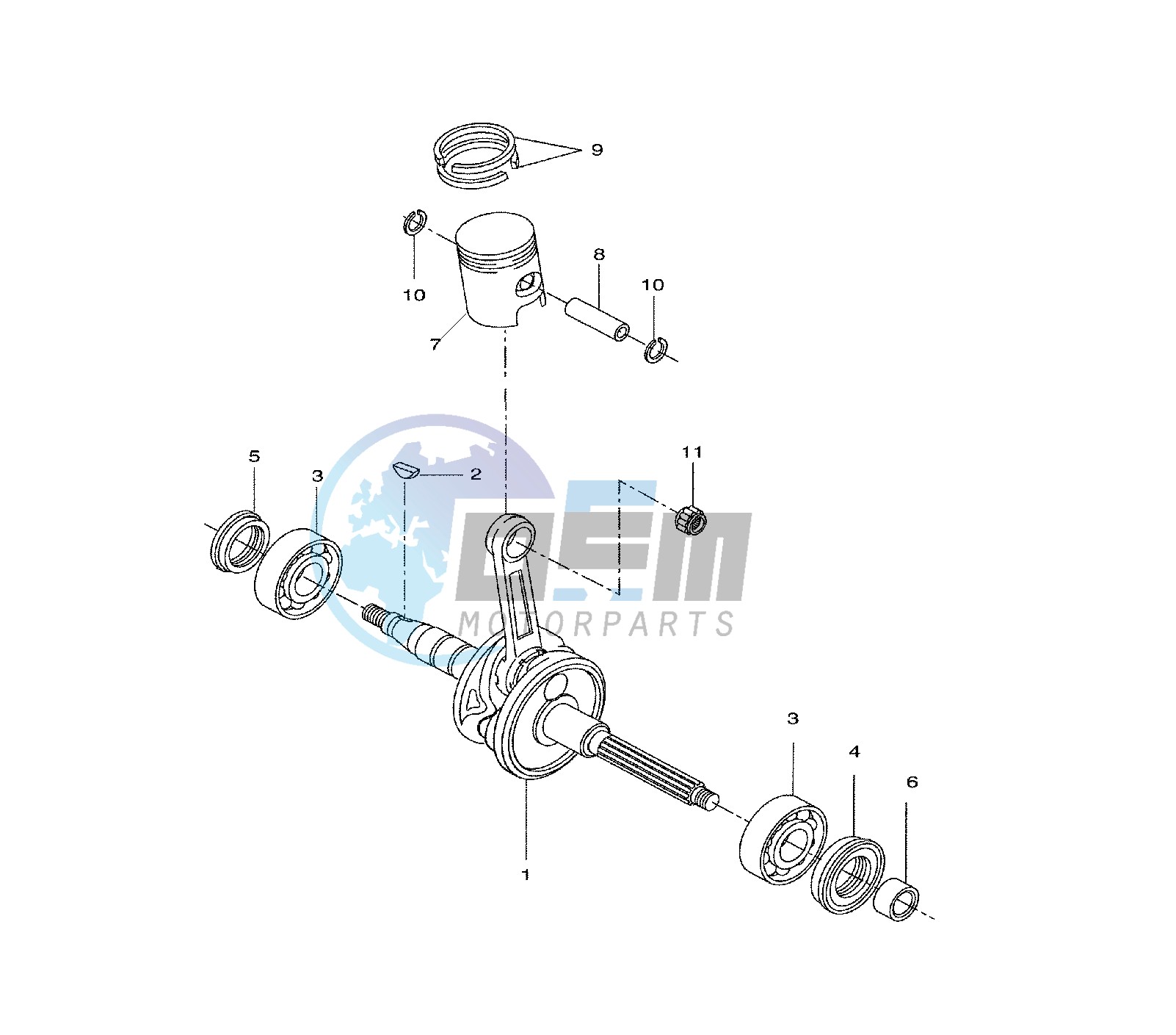 CRANKSHAFT AND PISTON