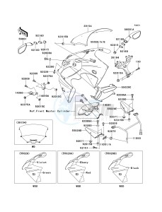 ZX 900 E [NINJA ZX-9R] (E1-E2) [NINJA ZX-9R] drawing COWLING-- ZX900-E1- -