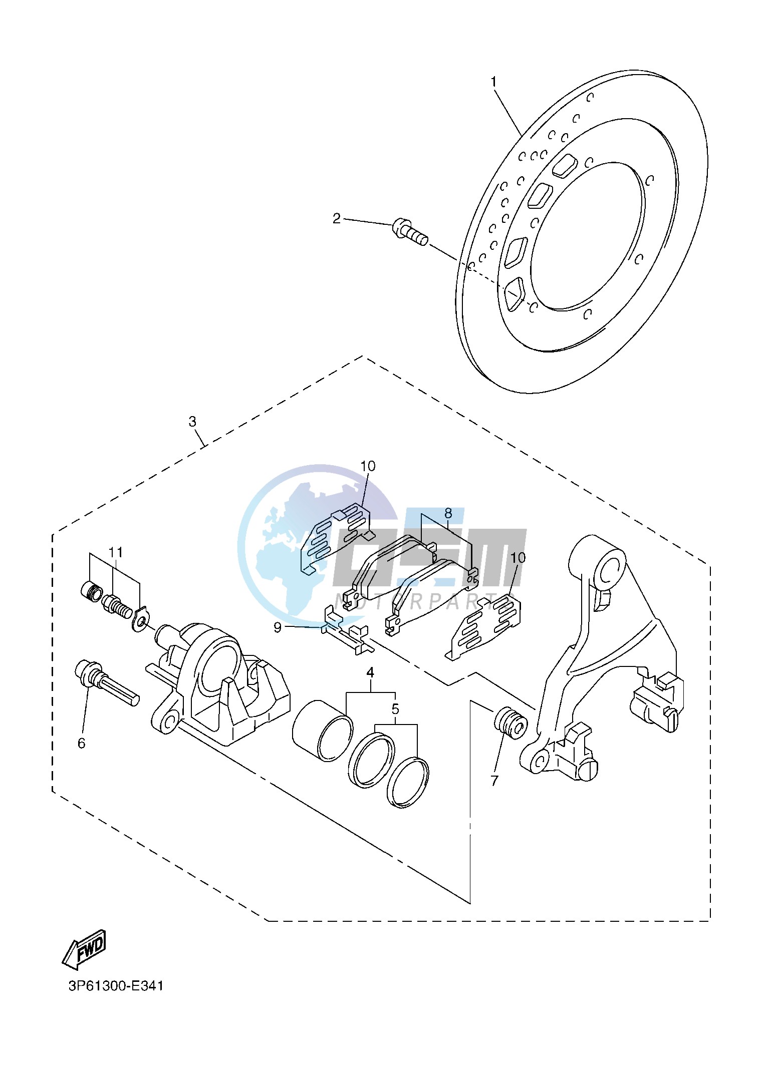 REAR BRAKE CALIPER