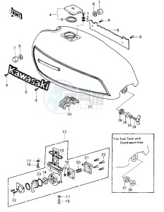 KZ 750 E (E1) drawing FUEL TANK  -- 80 KZY 50-E1- -