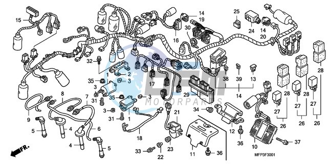 WIRE HARNESS/IGNITION COIL (CB1300S/CB1300SA)