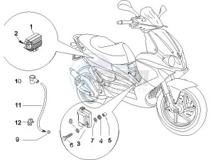 Runner 50 SP (UK) UK drawing Voltage Regulators - Electronic Control Units (ecu) - H.T. Coil