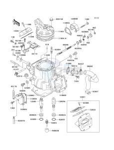 KX 250 L [KX250] (L3) [KX250] drawing CYLINDER HEAD_CYLINDER