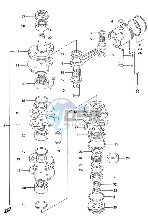 Crankshaft (1996 to 2001)