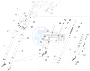 California 1400 Touring SE ABS 1380 drawing Front fork