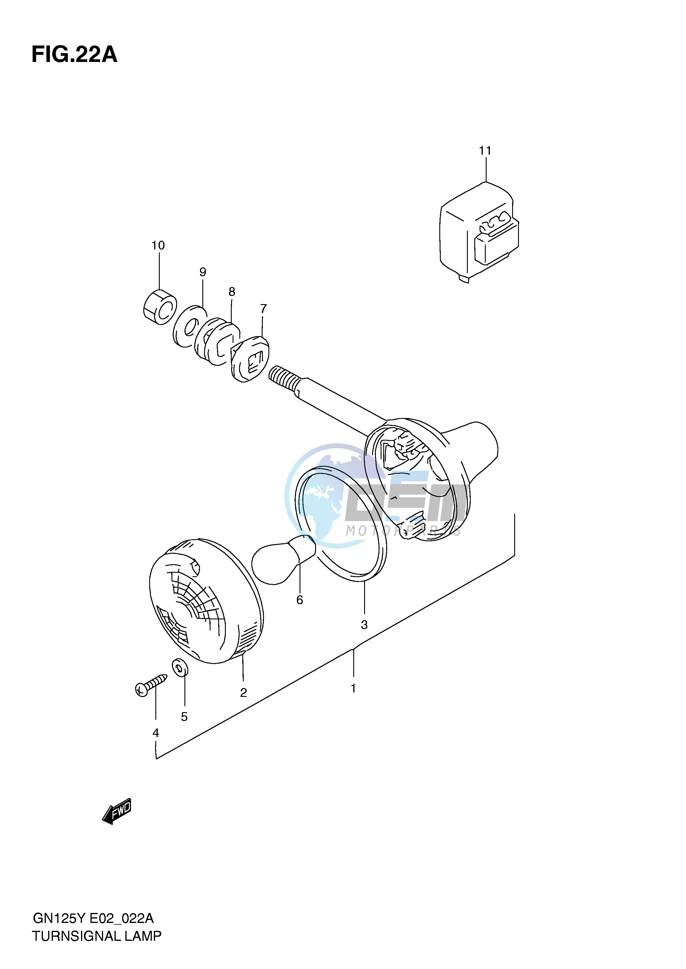 FRONT TURN SIGNAL LAMP (MODEL Y K1 E2,E4,E18,E21,E22,E71)