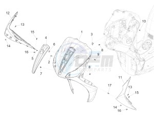 Medley 150 4T ie ABS (EMEA) drawing Front shield