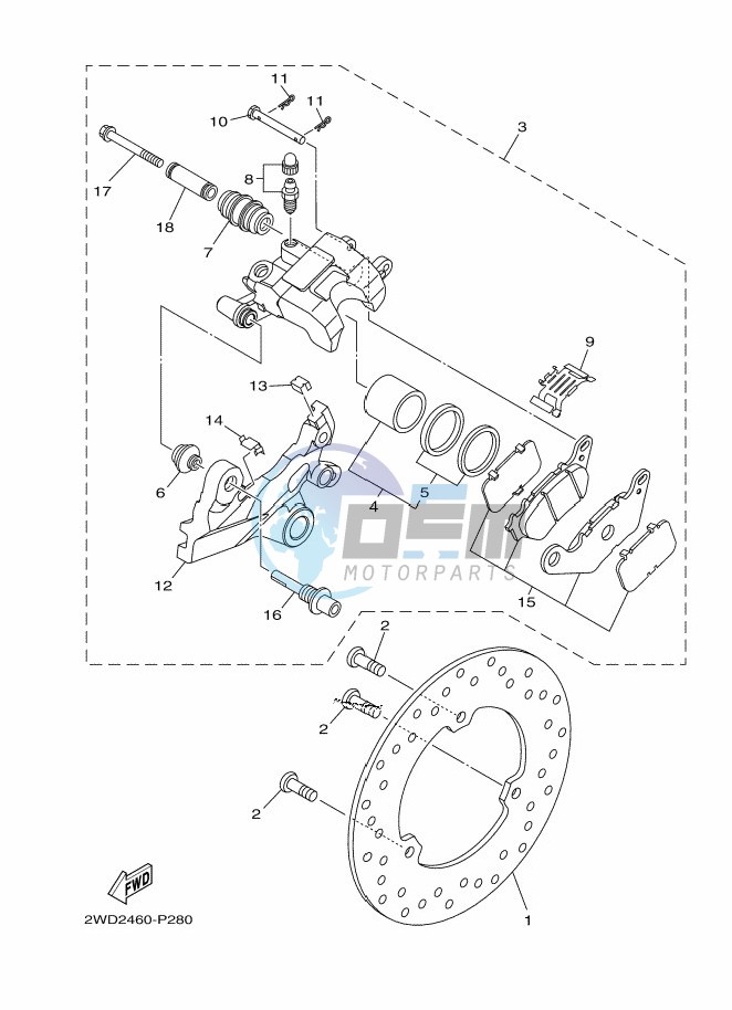 REAR BRAKE CALIPER