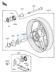 ZX 600 A [NINJA 600] (A1-A2) [NINJA 600] drawing FRONT WHEEL_HUB