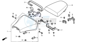 CBR900RR FIRE BLADE drawing SEAT (CBR900RRY,1/RE1)