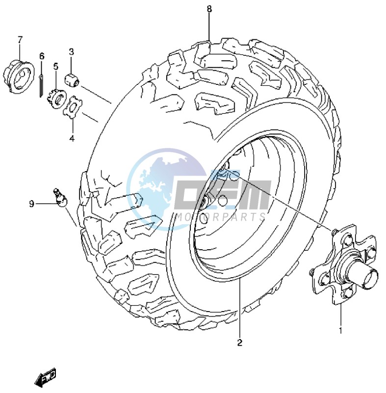 RH REAR WHEEL (LT-A500XL4 P17)