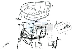 X'PRO 50 25KMH (L8) NL EURO4 drawing BUDDTSEAT - HELMET BOX - CARRIER