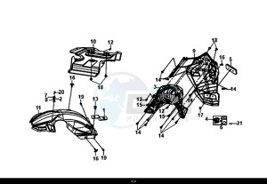 ORBIT III 50 (45 KM/H) (XE05W1-EU) (L8-M0) drawing REAR FENDER REAR INNER FENDER