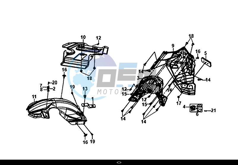 REAR FENDER REAR INNER FENDER