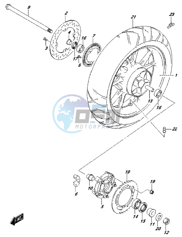 REAR WHEEL (DL650AL7 E21)