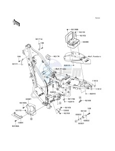 KLX 250 W [KLX250SF] (W9F) W9F drawing FRAME FITTINGS