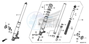 CB1100NAH UK - (E) drawing FRONT FORK (CB1100NA/ NAD)