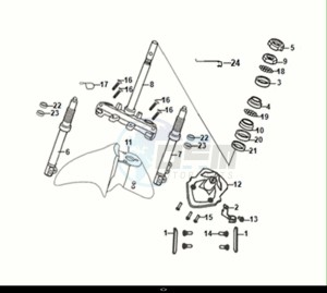 JET 14 125 AC (XC12W2-EU) (E5) (M1) drawing STEERING STEM - FRONT CUSHION