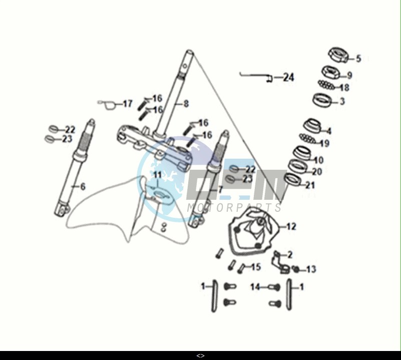 STEERING STEM - FRONT CUSHION