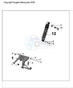 KISBEE A SZ drawing REAR SHOCK AND STAND